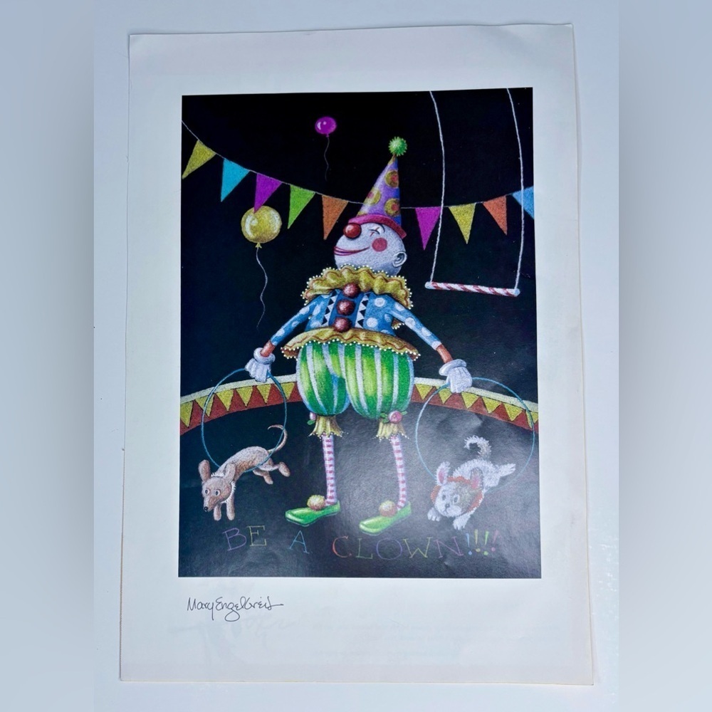 Mary Engelbreit Illustration Print Be A Clown Magazine Pull Out Whimsical Circus